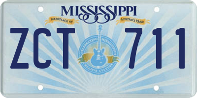 MS license plate ZCT711