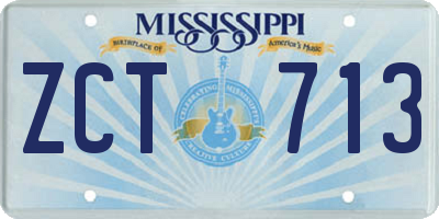 MS license plate ZCT713