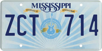 MS license plate ZCT714