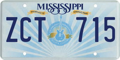 MS license plate ZCT715