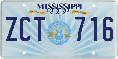 MS license plate ZCT716