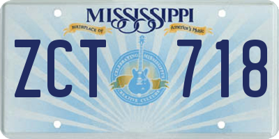 MS license plate ZCT718
