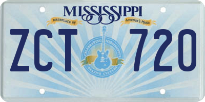 MS license plate ZCT720