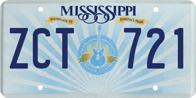 MS license plate ZCT721