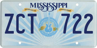 MS license plate ZCT722