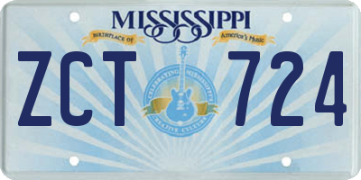 MS license plate ZCT724