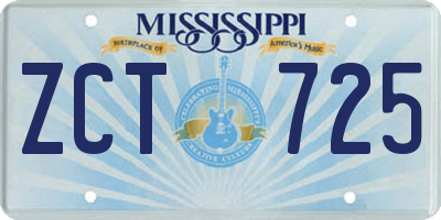 MS license plate ZCT725