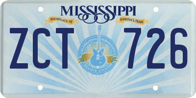 MS license plate ZCT726