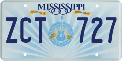 MS license plate ZCT727