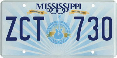 MS license plate ZCT730
