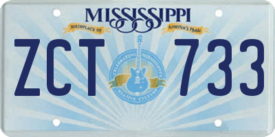 MS license plate ZCT733