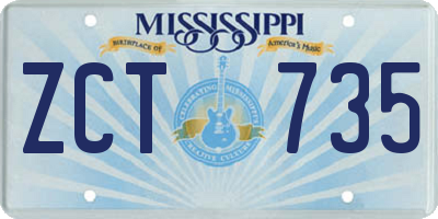 MS license plate ZCT735