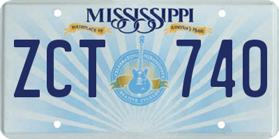 MS license plate ZCT740