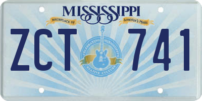 MS license plate ZCT741