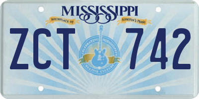 MS license plate ZCT742