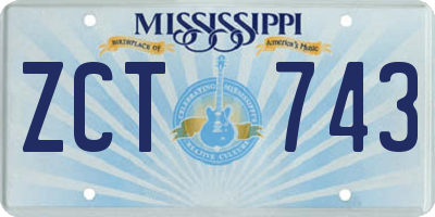MS license plate ZCT743