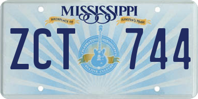 MS license plate ZCT744