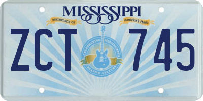 MS license plate ZCT745