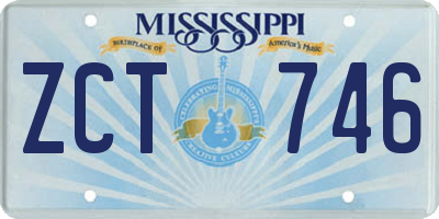 MS license plate ZCT746