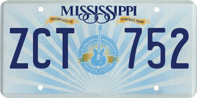 MS license plate ZCT752