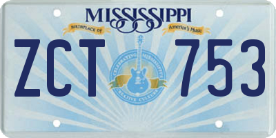 MS license plate ZCT753