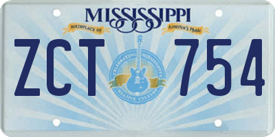MS license plate ZCT754