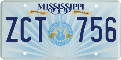 MS license plate ZCT756