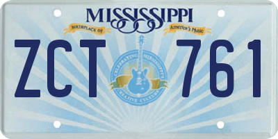 MS license plate ZCT761