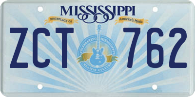 MS license plate ZCT762