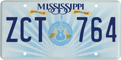 MS license plate ZCT764