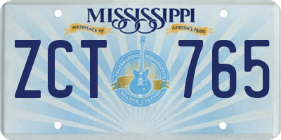 MS license plate ZCT765