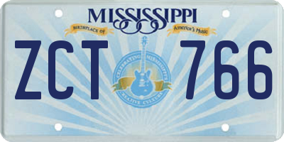 MS license plate ZCT766