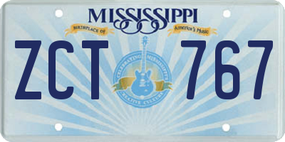 MS license plate ZCT767