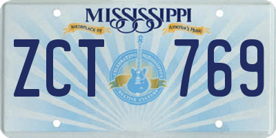 MS license plate ZCT769