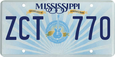 MS license plate ZCT770