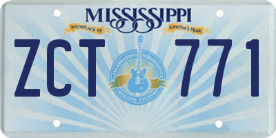 MS license plate ZCT771