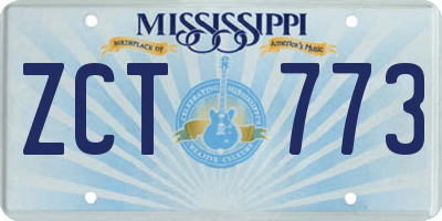 MS license plate ZCT773