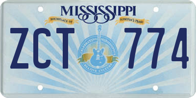 MS license plate ZCT774