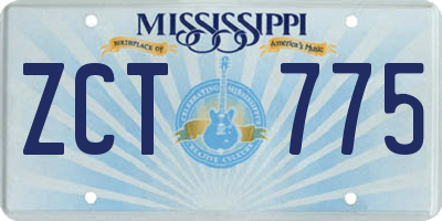 MS license plate ZCT775