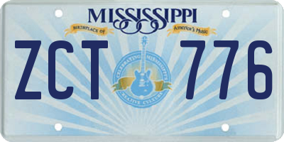 MS license plate ZCT776