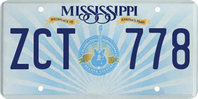 MS license plate ZCT778