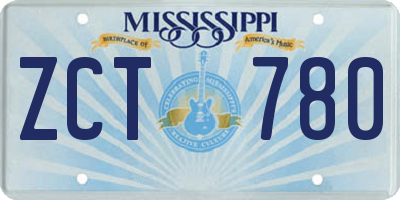 MS license plate ZCT780