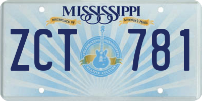 MS license plate ZCT781
