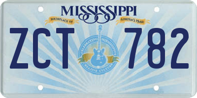 MS license plate ZCT782