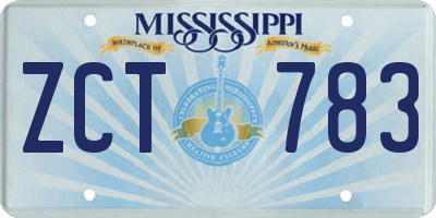 MS license plate ZCT783