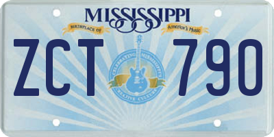 MS license plate ZCT790