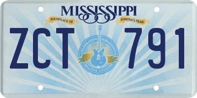 MS license plate ZCT791