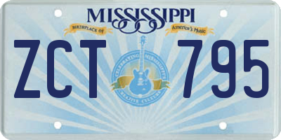 MS license plate ZCT795