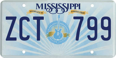 MS license plate ZCT799