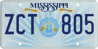 MS license plate ZCT805